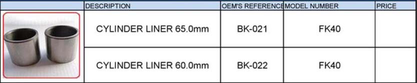 Bock Compressor Cylinder Liners