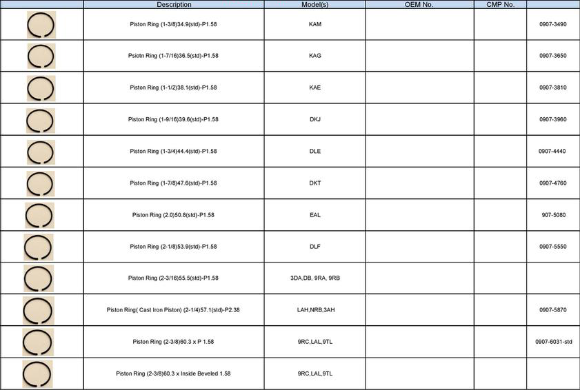 Copeland Piston Rings